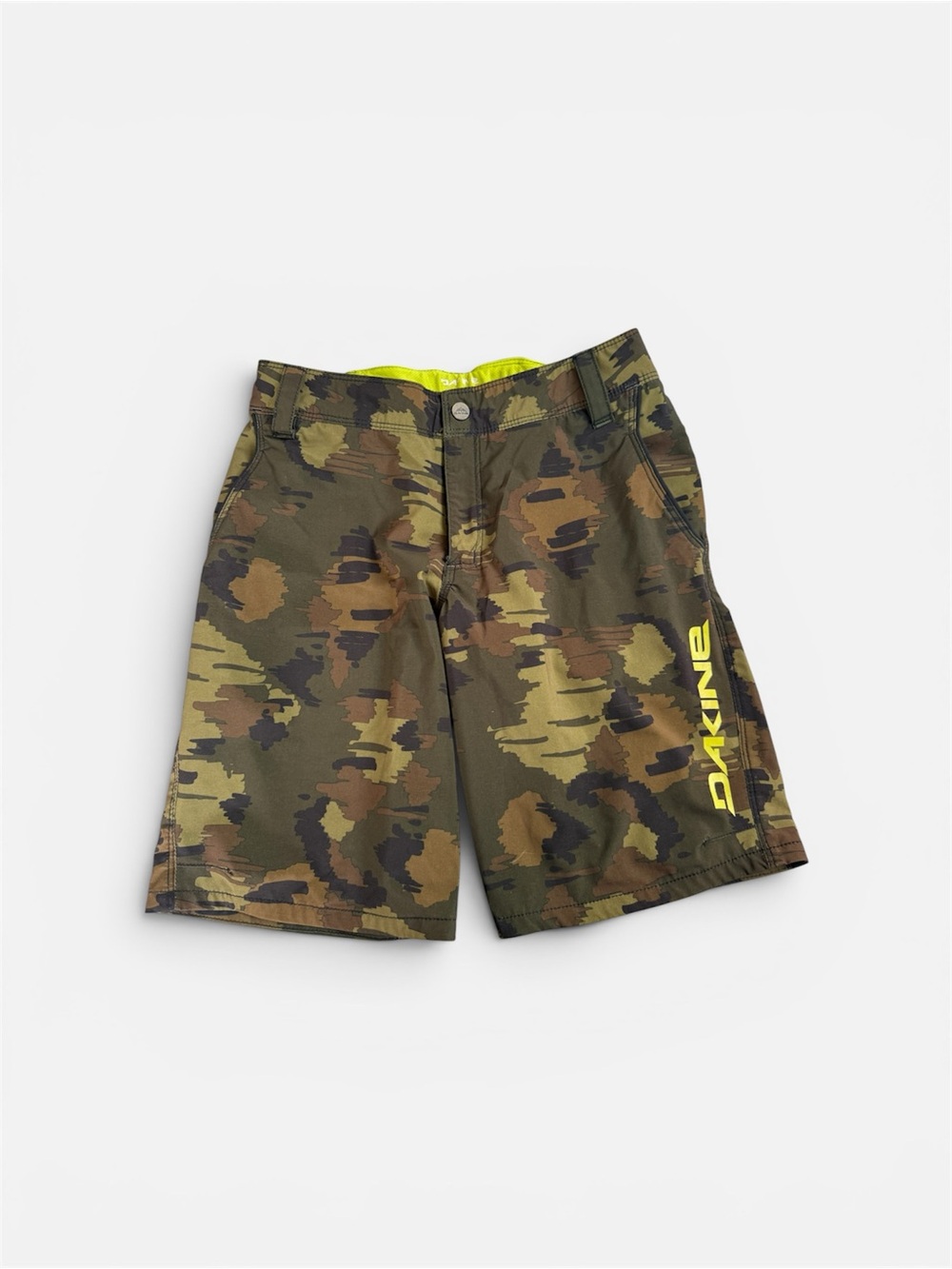 Dakine Boys Camo Swim/Board Shorts with Yellow Logo